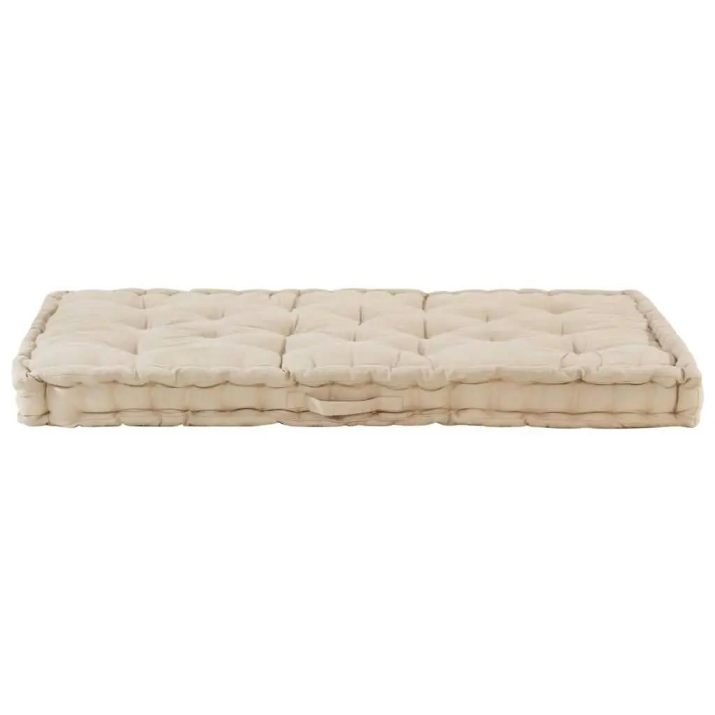 Pallet Floor Cushions 2 pcs Cotton Beige 3053637