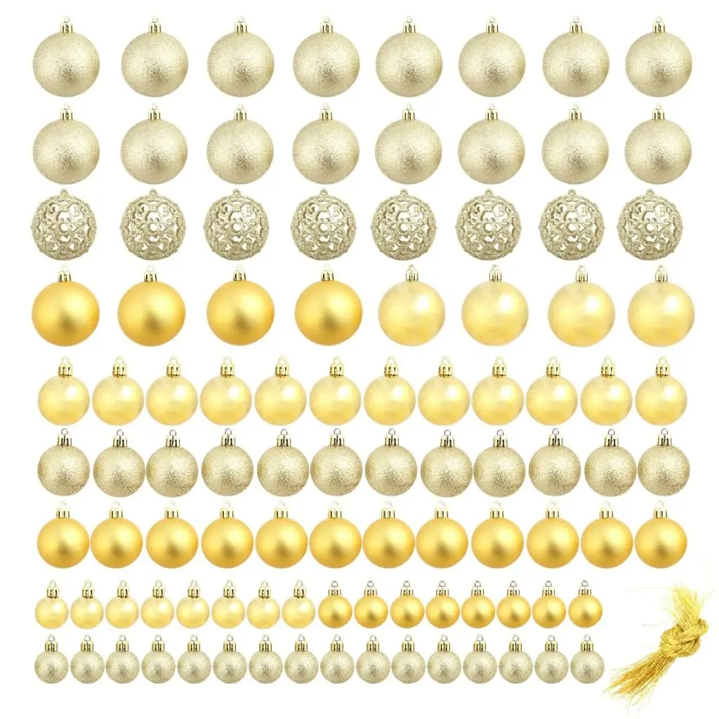 100 Piece Christmas Ball Set 3/4/6 cm Gold 245708