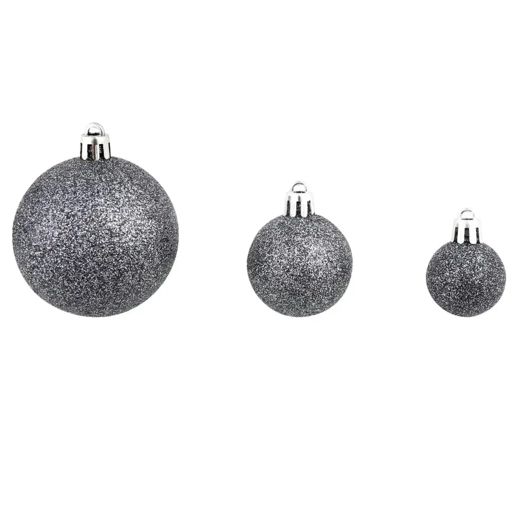 100 Piece Christmas Ball Set 3/4/6 cm White/Grey 245717