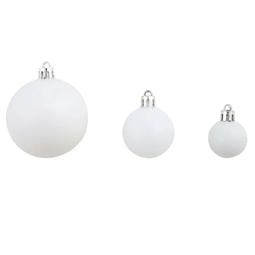 100 Piece Christmas Ball Set 3/4/6 cm White/Grey 245717