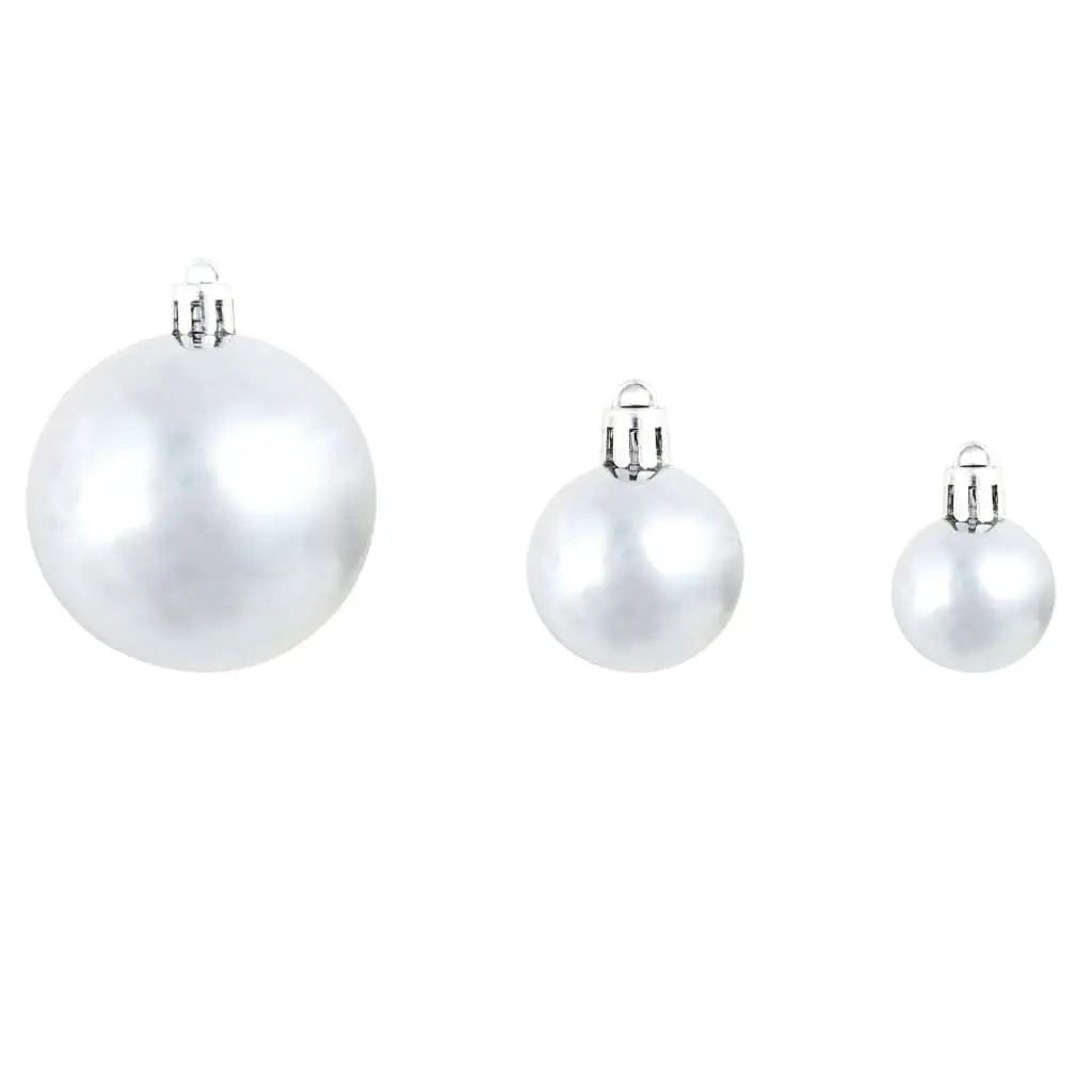 100 Piece Christmas Ball Set 3/4/6 cm White/Grey 245717