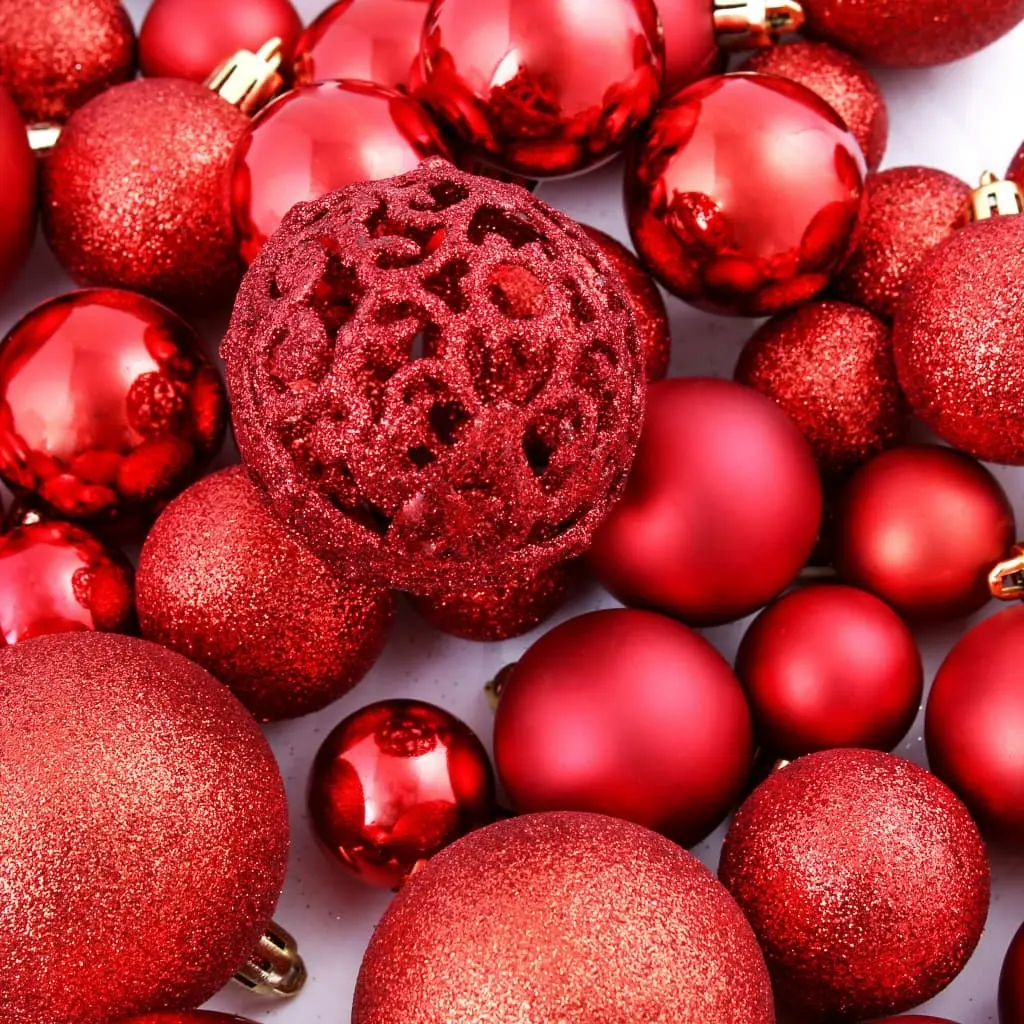 100 Piece Christmas Ball Set 3/4/6 cm Red 245710