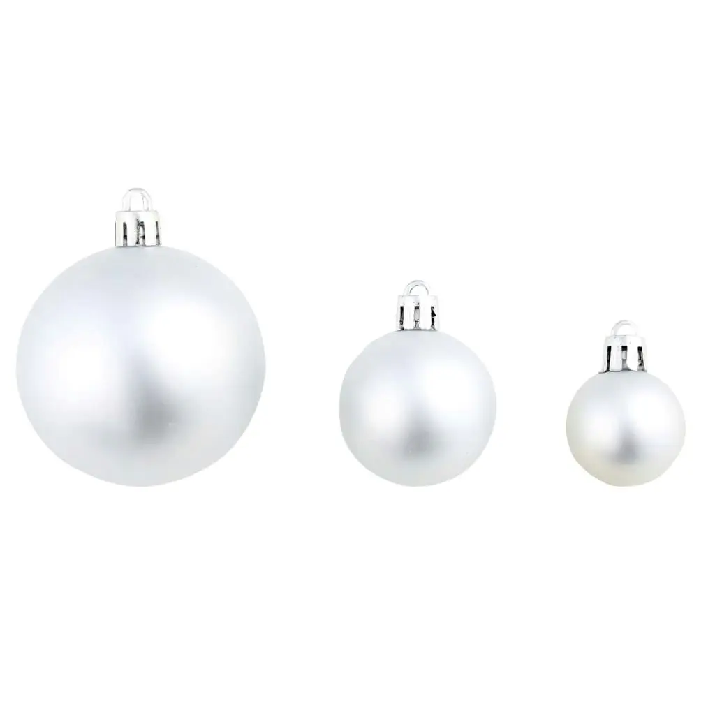 100 Piece Christmas Ball Set 3/4/6 cm Silver 245712