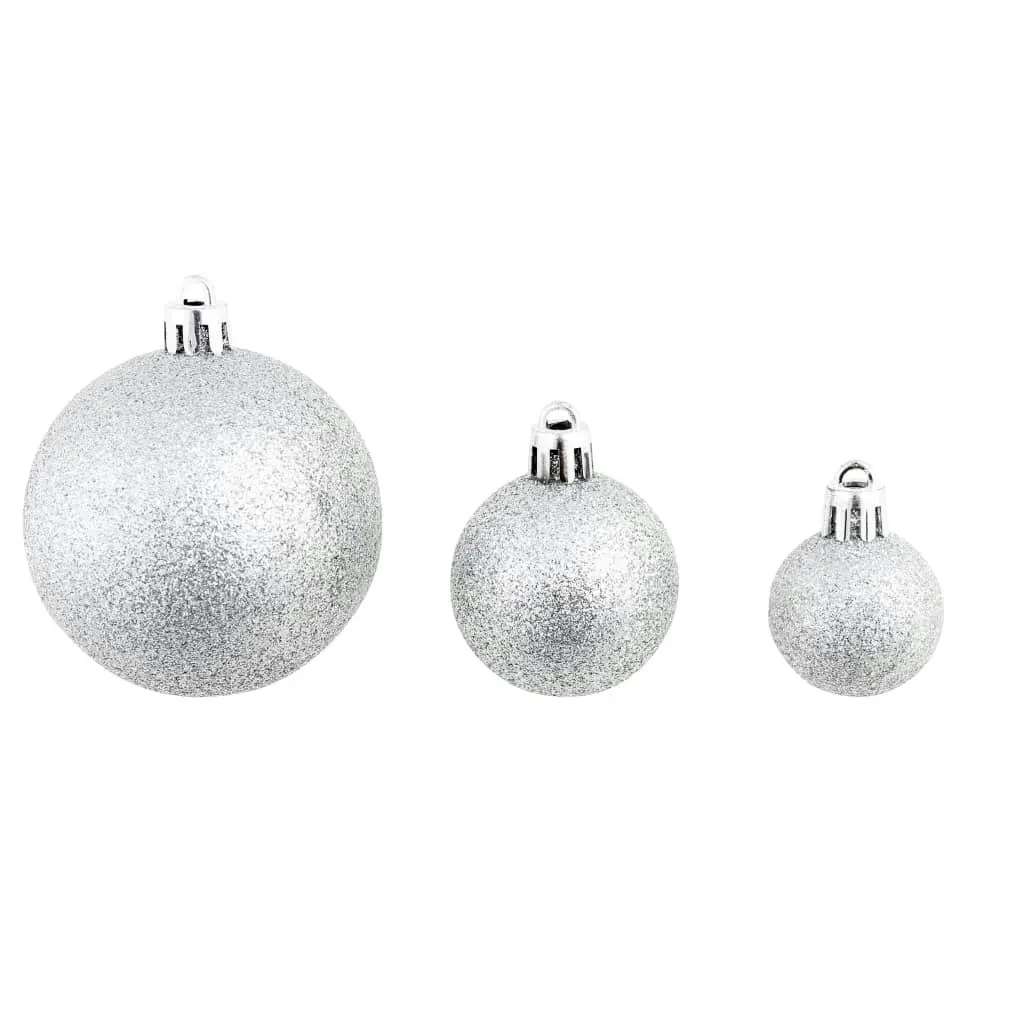 100 Piece Christmas Ball Set 3/4/6 cm Silver 245712