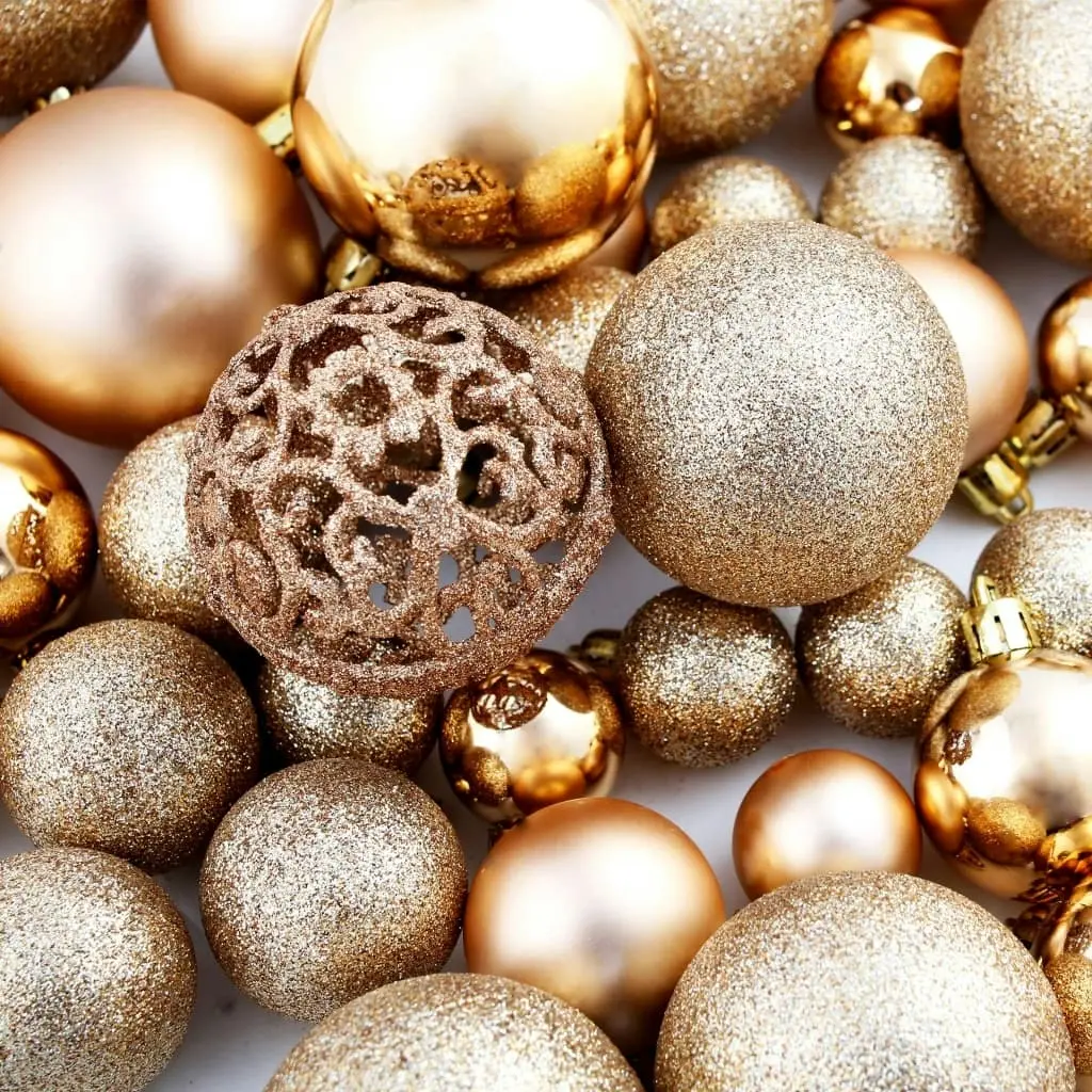 100 Piece Christmas Ball Set 3/4/6 cm Rose/Gold 245716