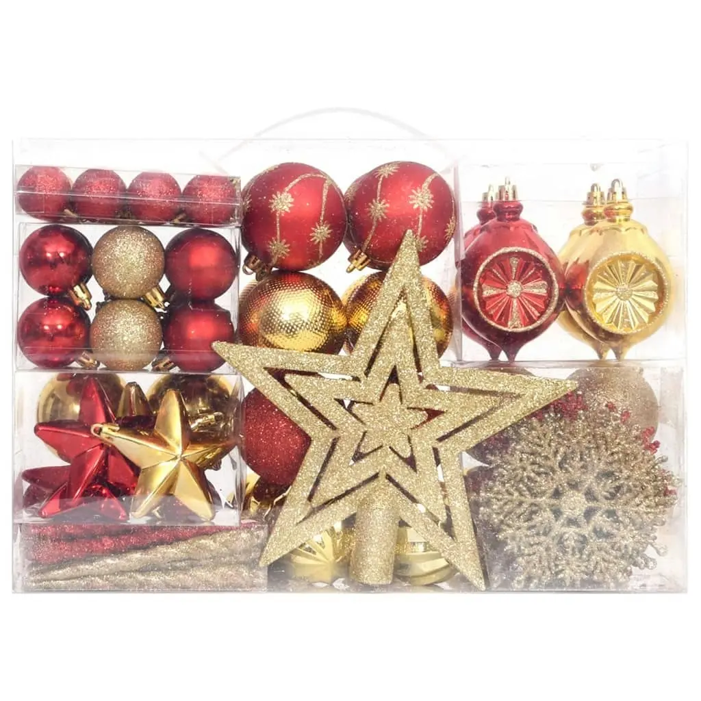 108 Piece Christmas Bauble Set Gold and Red 330091