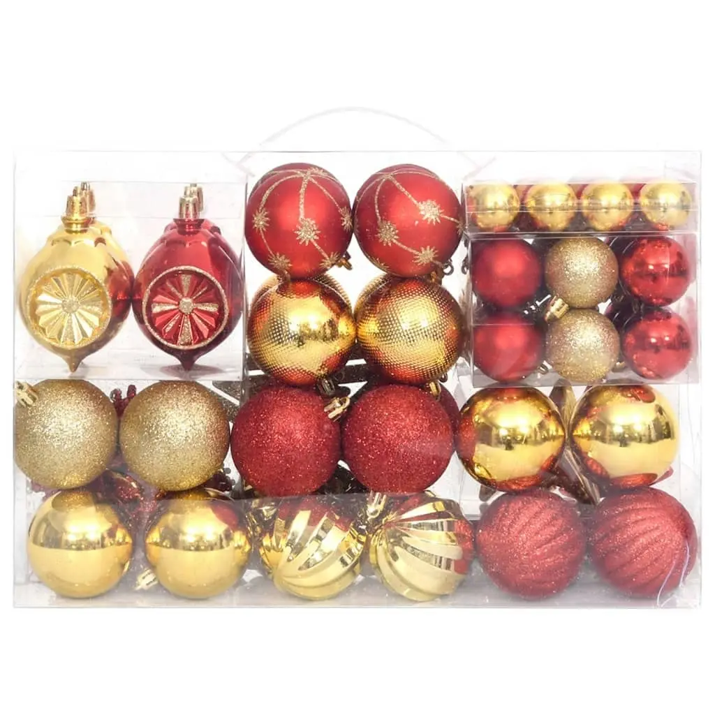 108 Piece Christmas Bauble Set Gold and Red 330091