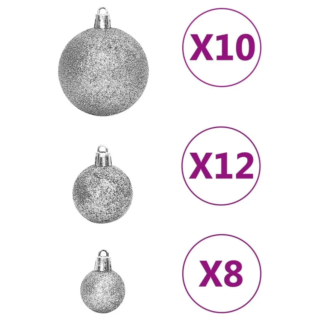 111 Piece Christmas Bauble Set Silver Polystyrene 356111