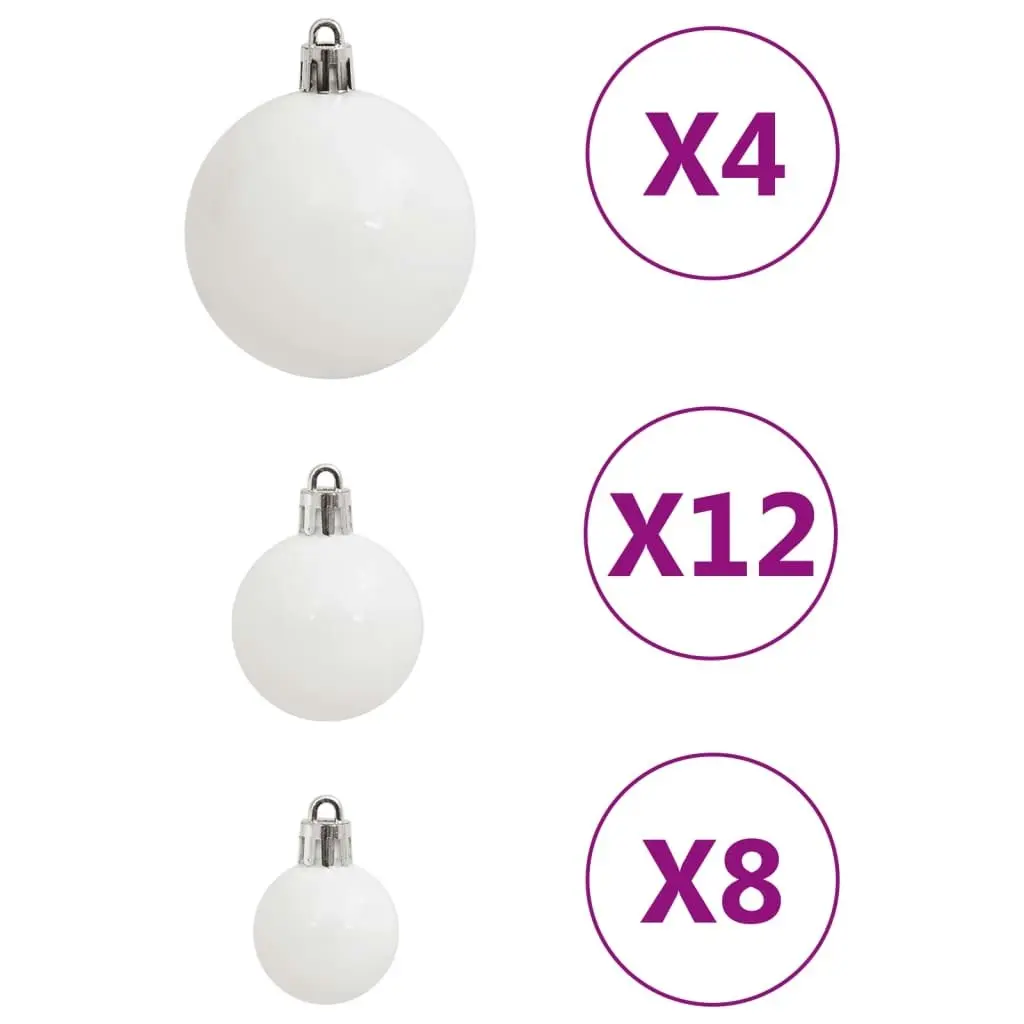 111 Piece Christmas Bauble Set White Polystyrene 356115