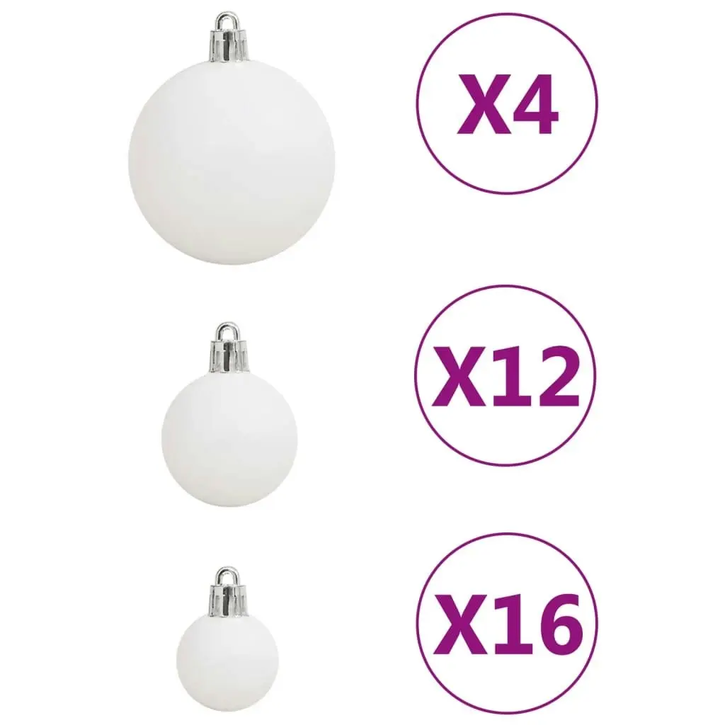 111 Piece Christmas Bauble Set White Polystyrene 356115