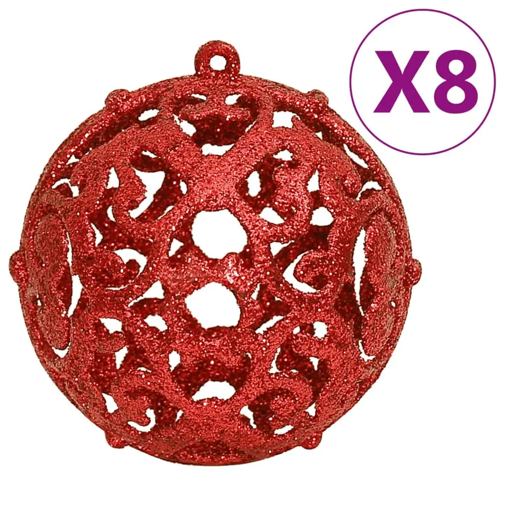 111 Piece Christmas Bauble Set Red Polystyrene 356110