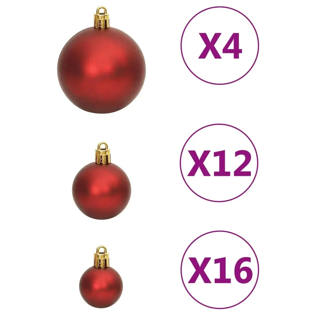 111 Piece Christmas Bauble Set Red Polystyrene 356110