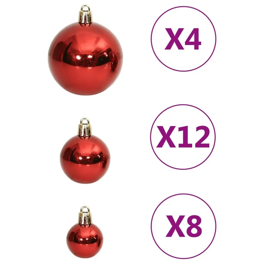 111 Piece Christmas Bauble Set Red Polystyrene 356110