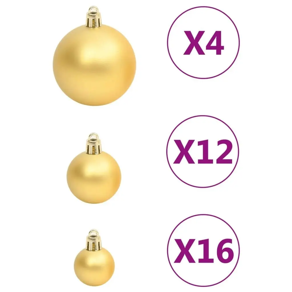 111 Piece Christmas Bauble Set Gold Polystyrene 356109