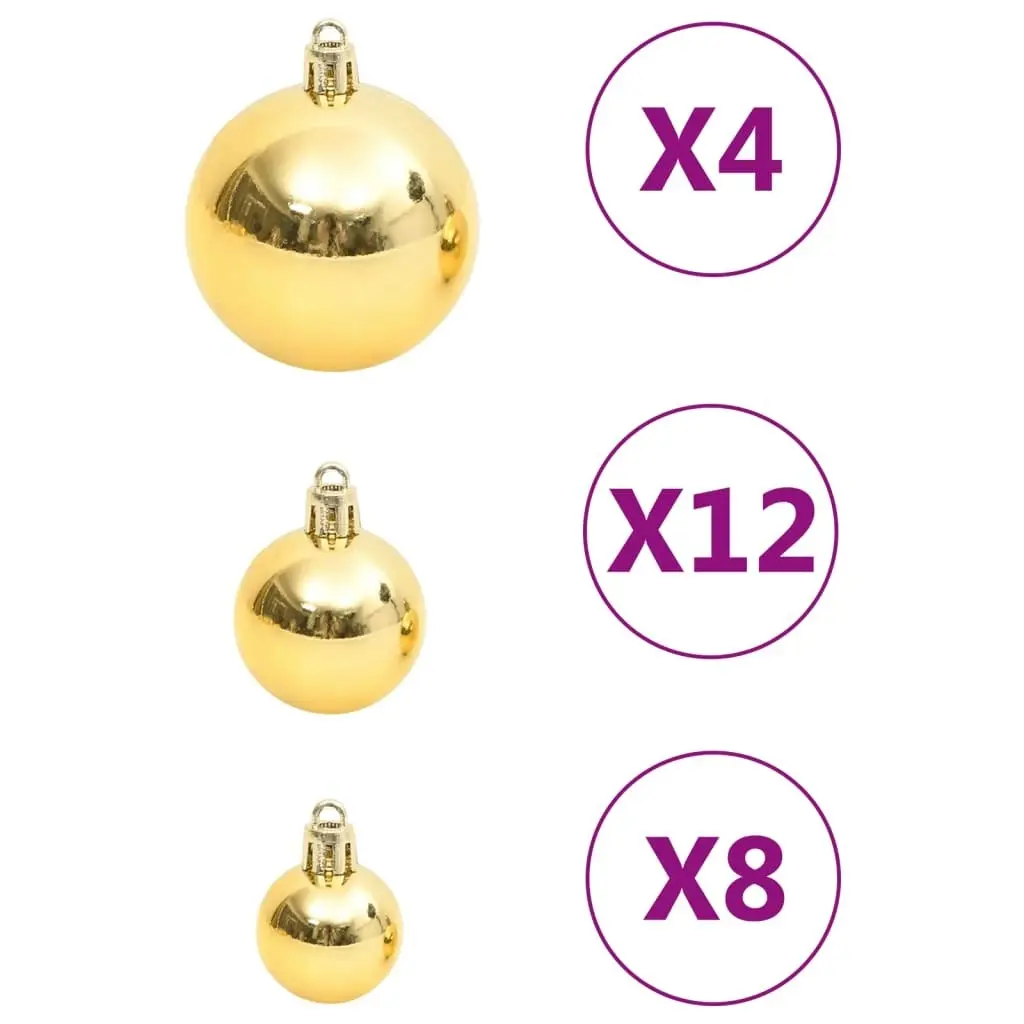 111 Piece Christmas Bauble Set Gold Polystyrene 356109