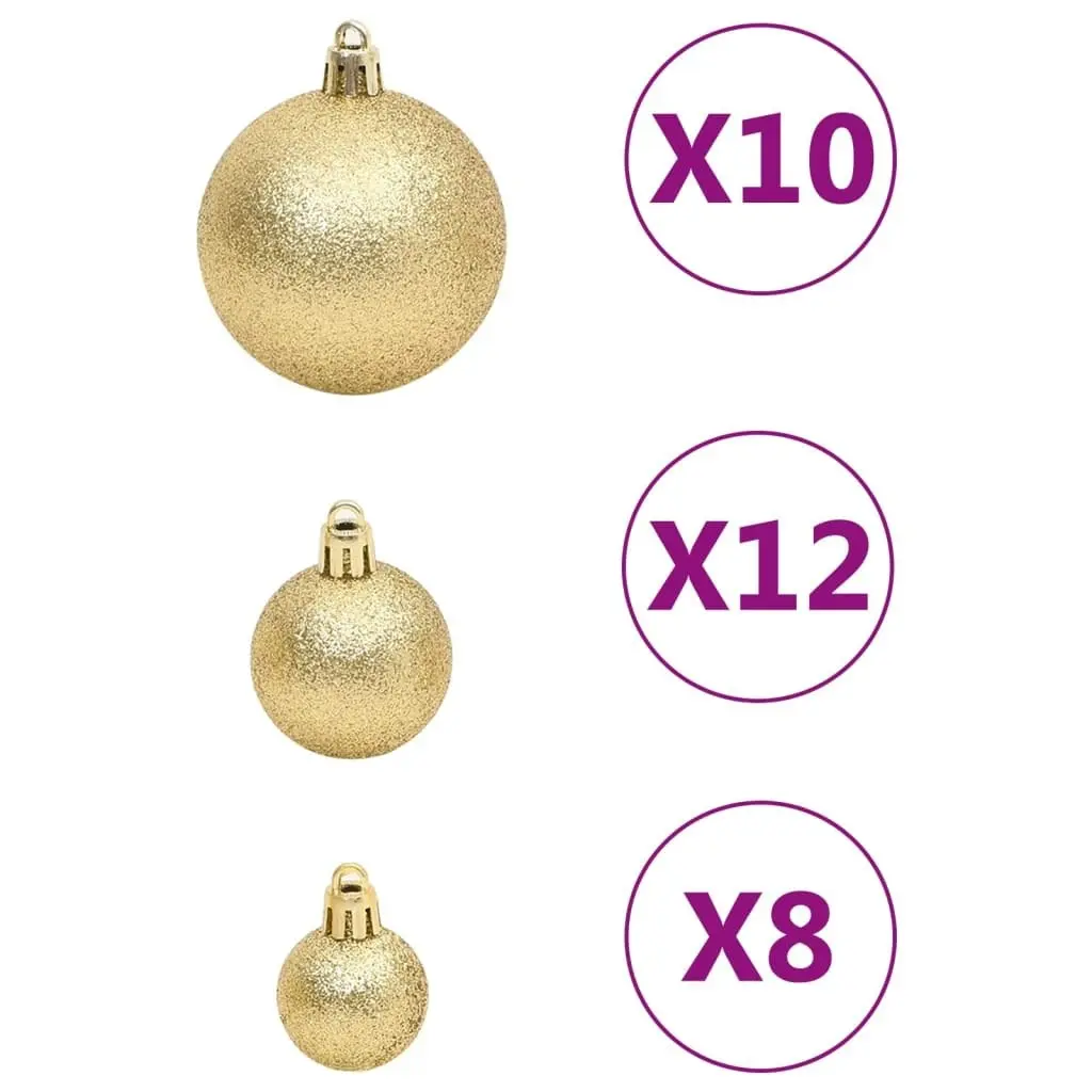 111 Piece Christmas Bauble Set Gold Polystyrene 356109