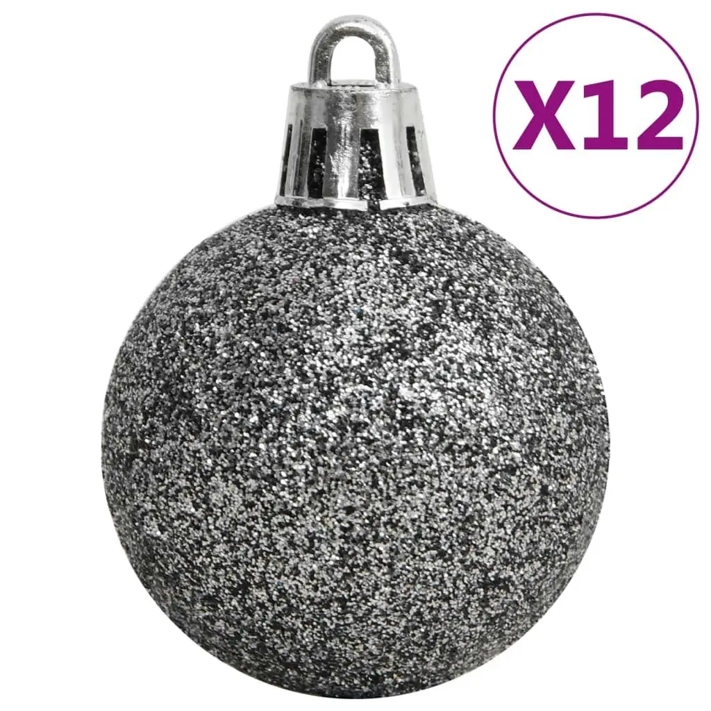 111 Piece Christmas Bauble Set White and Grey Polystyrene 356113