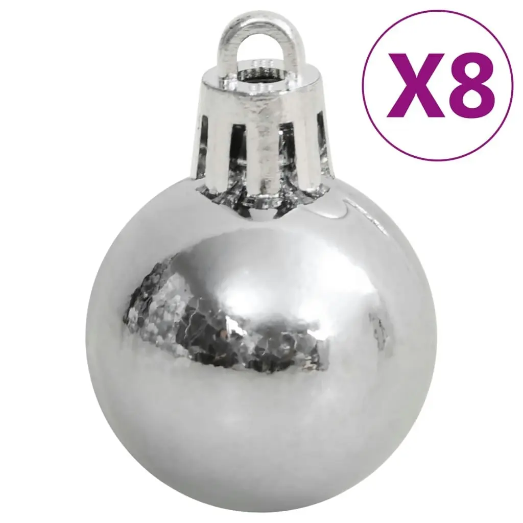 111 Piece Christmas Bauble Set White and Grey Polystyrene 356113