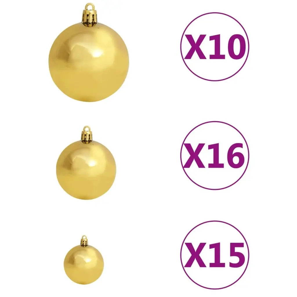 120 Piece Christmas Ball Set with Peak and 300 LEDs Gold&Bronze 330096