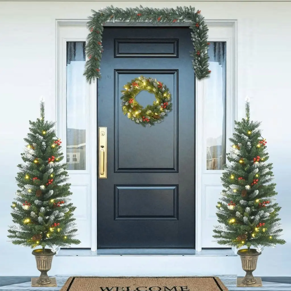 4 Piece Christmas Door Decoration Set PVC 357769