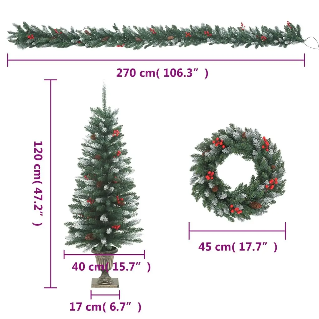 4 Piece Christmas Door Decoration Set PVC 357769