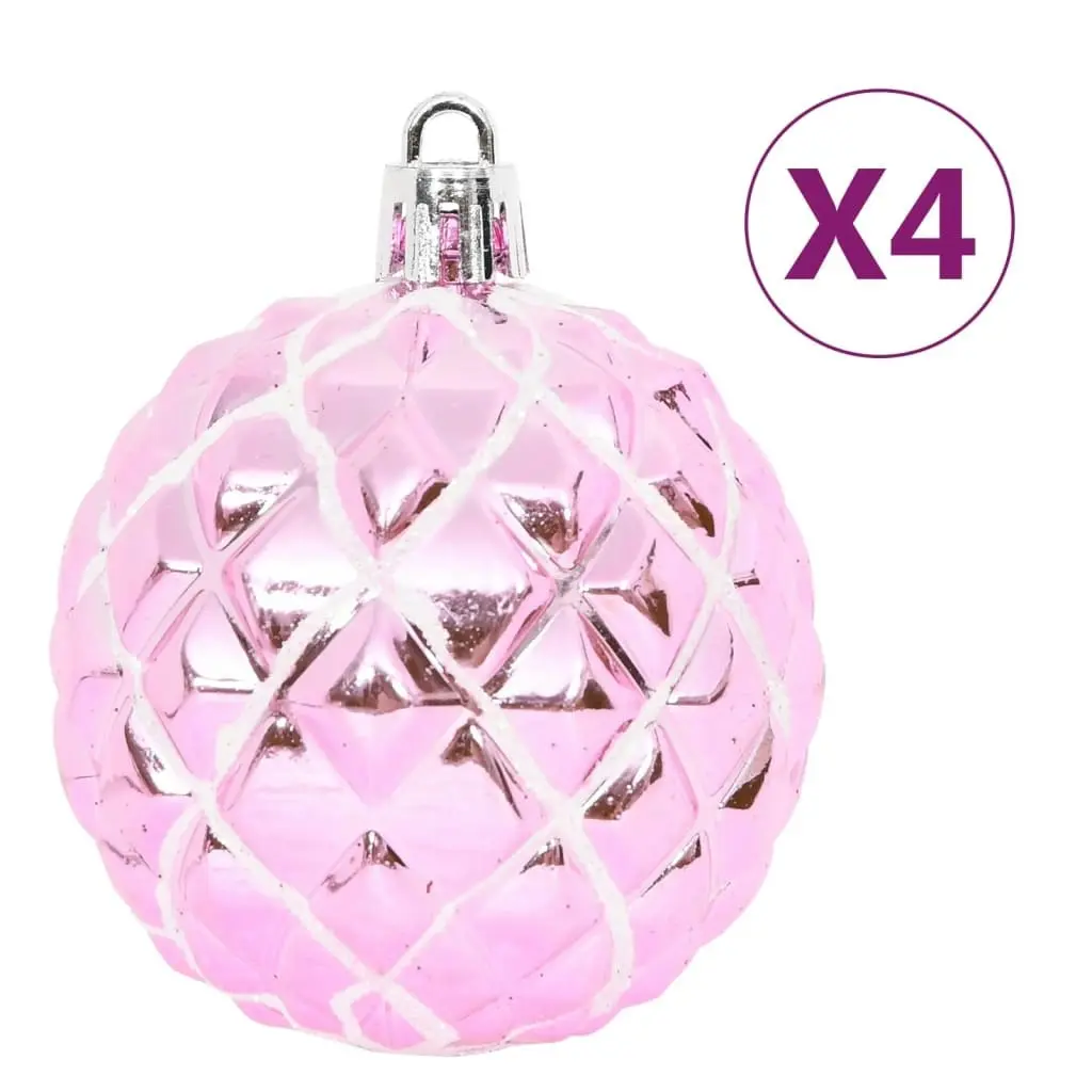 65 Piece Christmas Bauble Set Pink/Red/White 330087