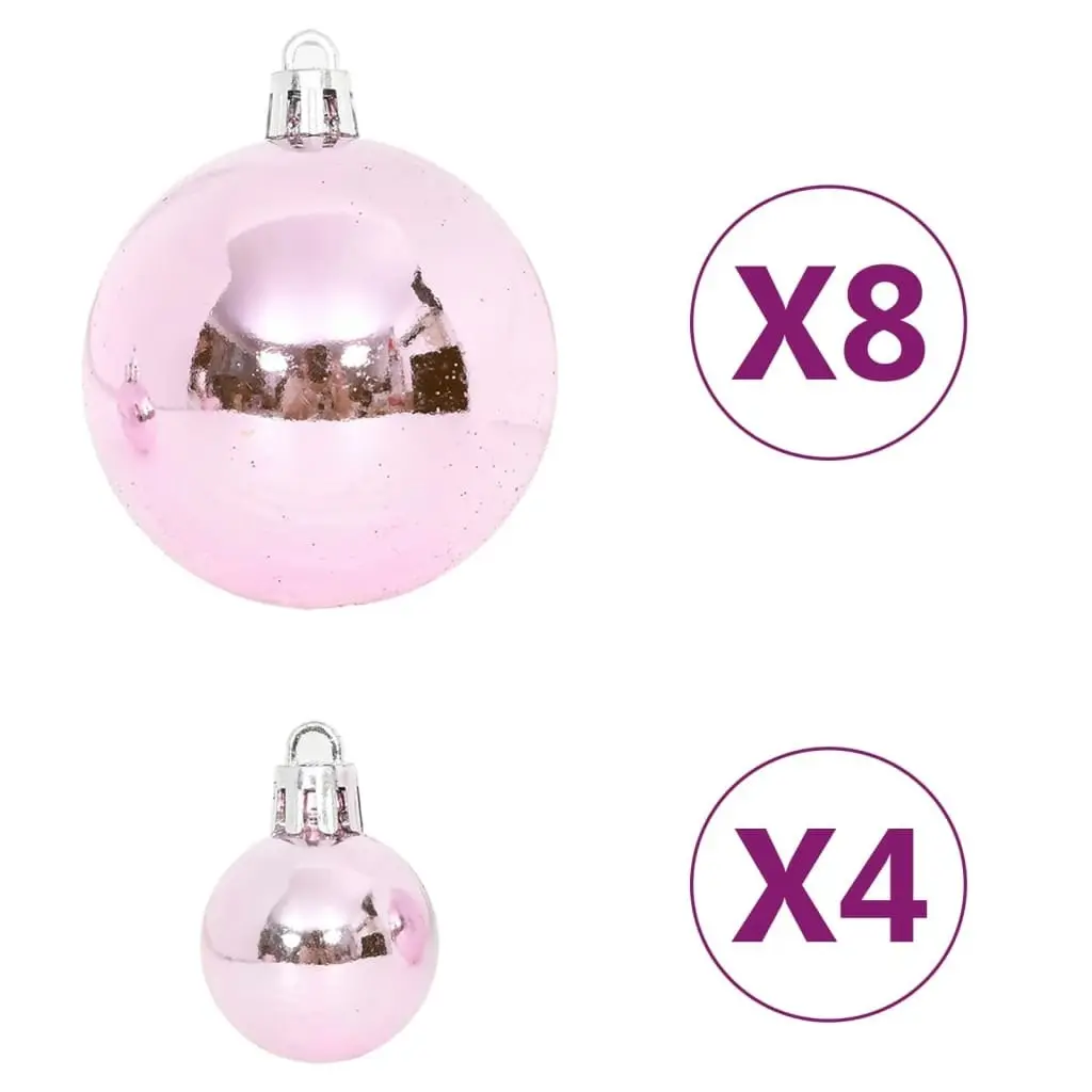 65 Piece Christmas Bauble Set Pink/Red/White 330087