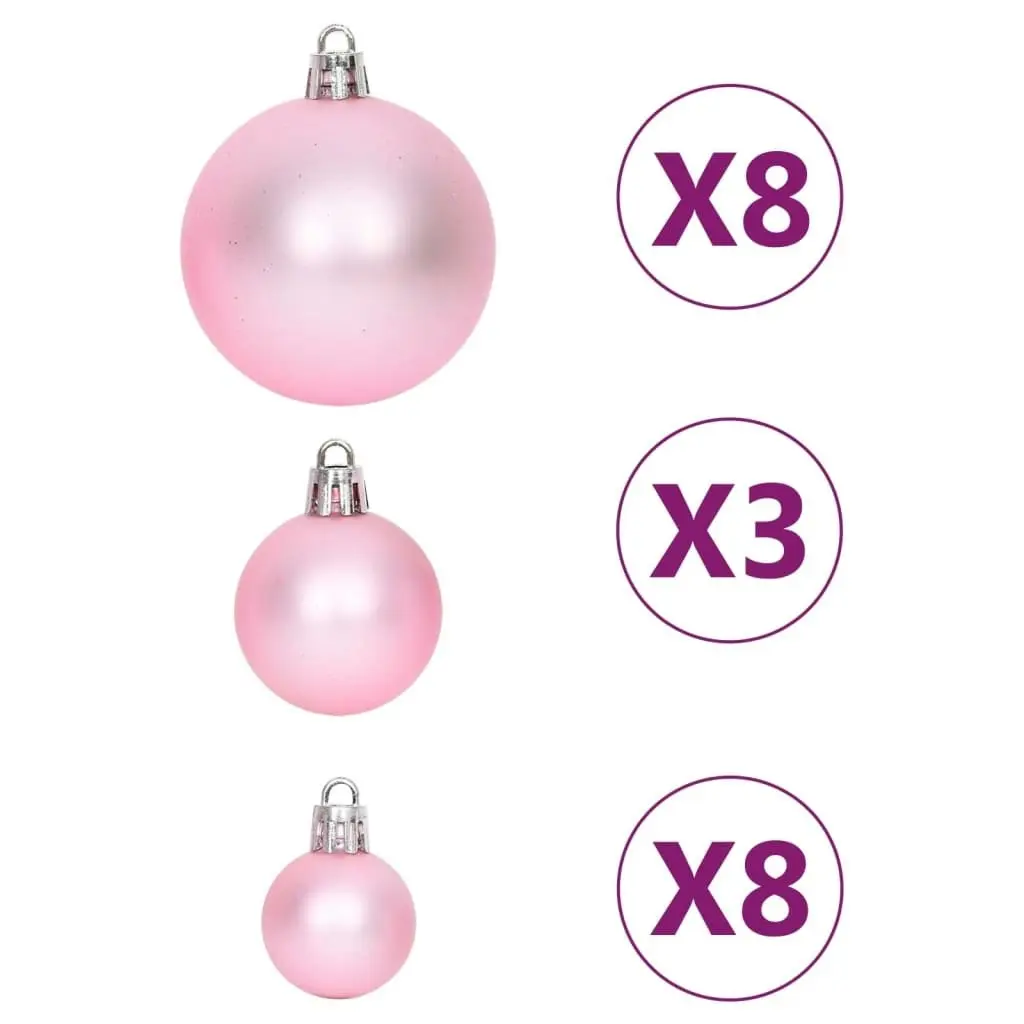 65 Piece Christmas Bauble Set Pink/Red/White 330087