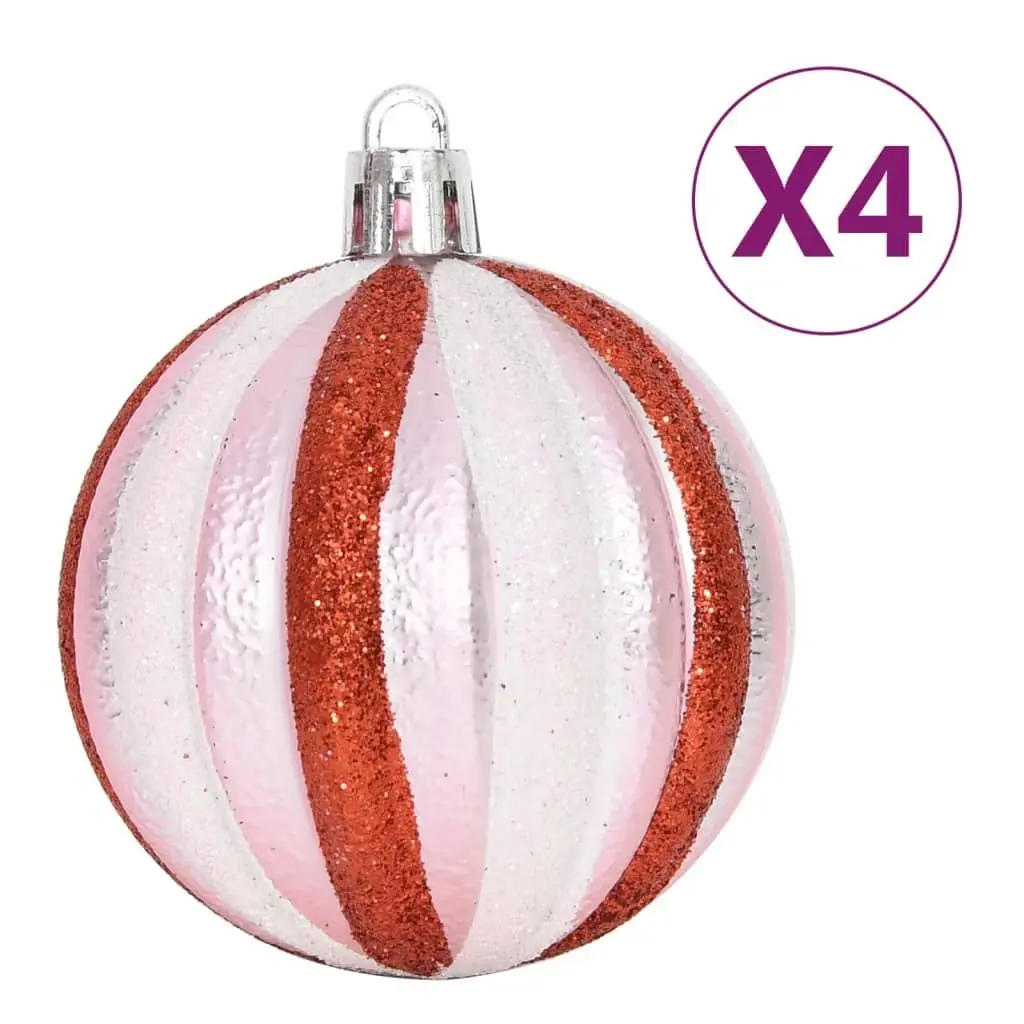 65 Piece Christmas Bauble Set Pink/Red/White 330087