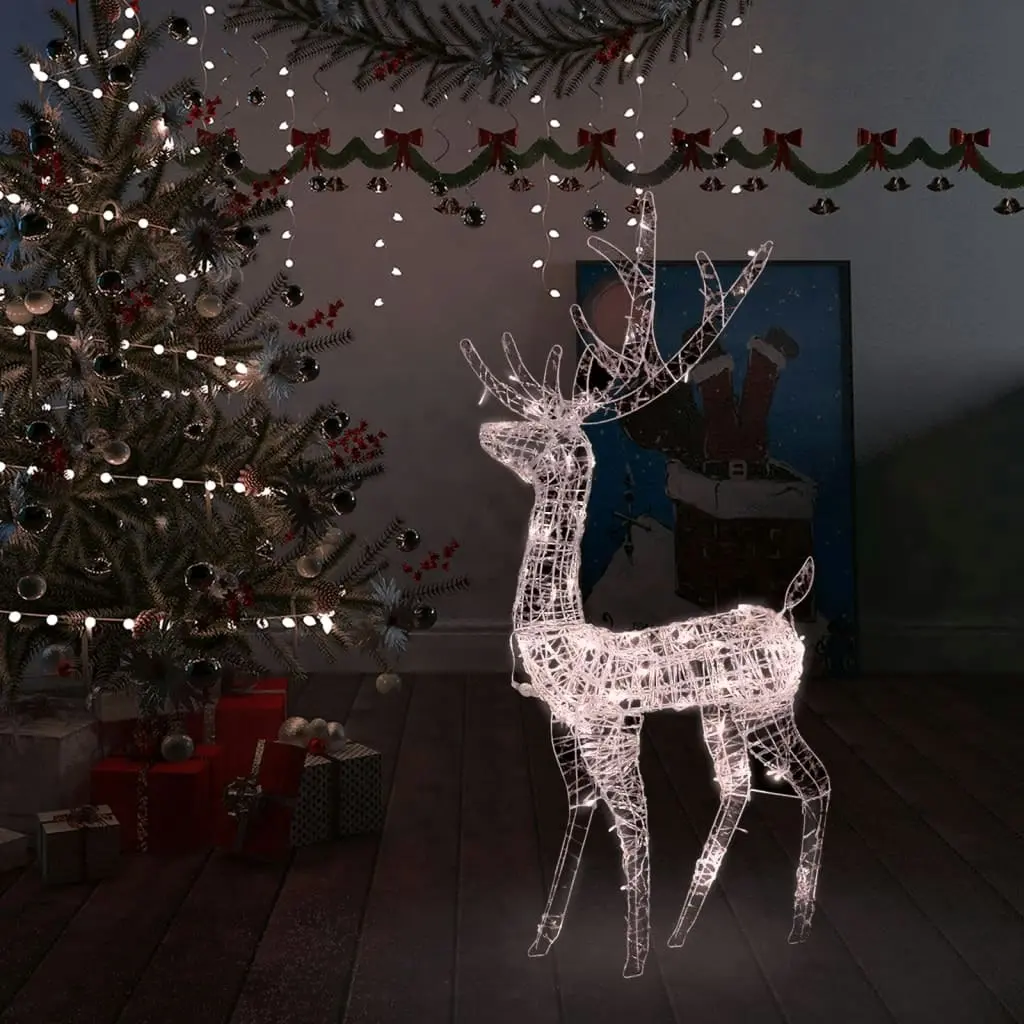 Acrylic Reindeer Christmas Decoration 140 LEDs 120 cm Warm White 329781