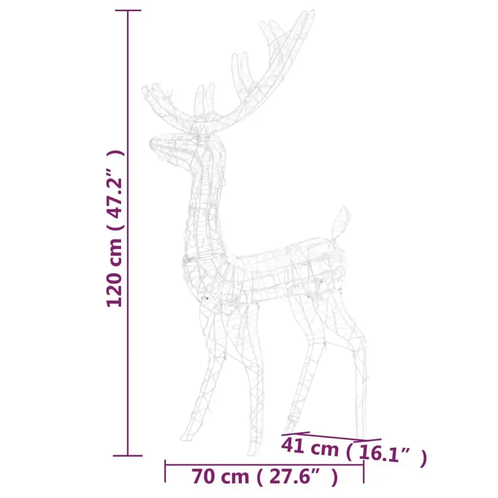 Acrylic Reindeer Christmas Decorations 2 pcs 120 cm Blue 3154348