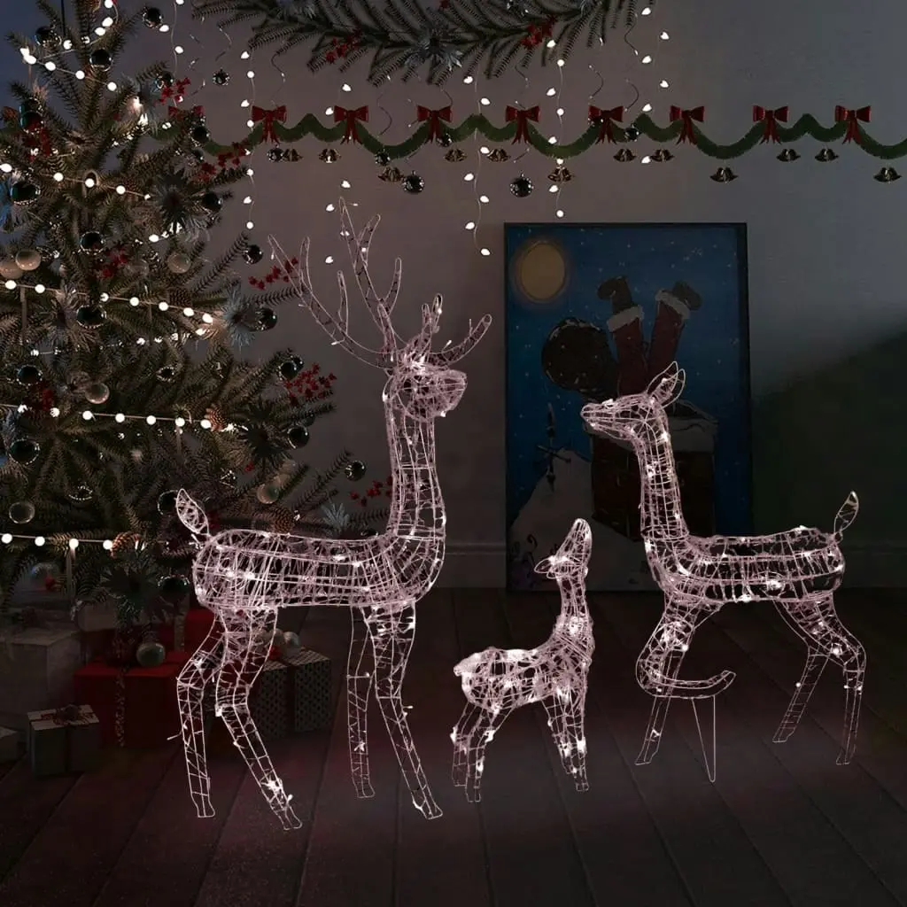 Acrylic Reindeer Family Christmas Decoration 300 LED Warm White 329793