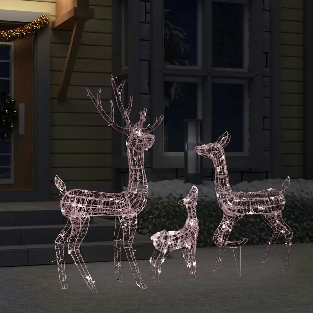 Acrylic Reindeer Family Christmas Decoration 300 LED Warm White 329793