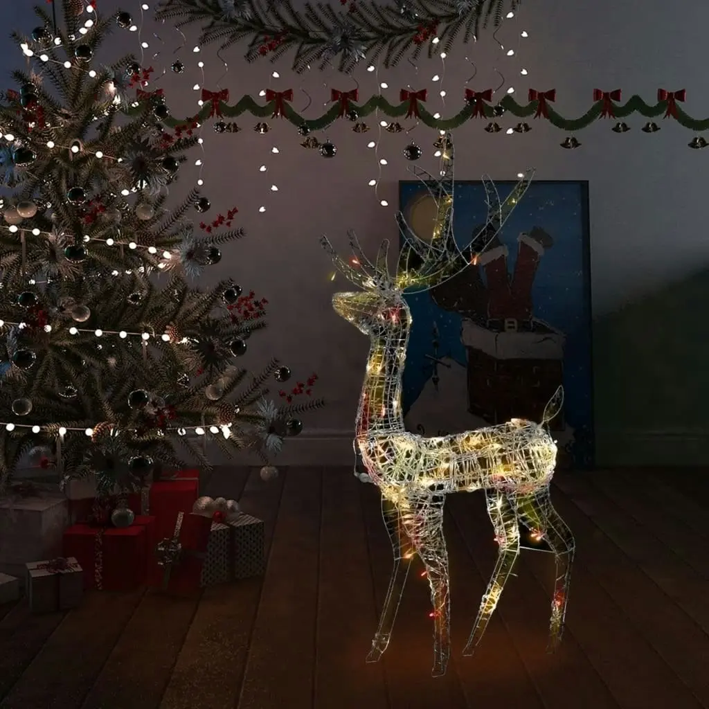 Acrylic Reindeer Christmas Decoration 140 LEDs 120 cm Colourful 329784