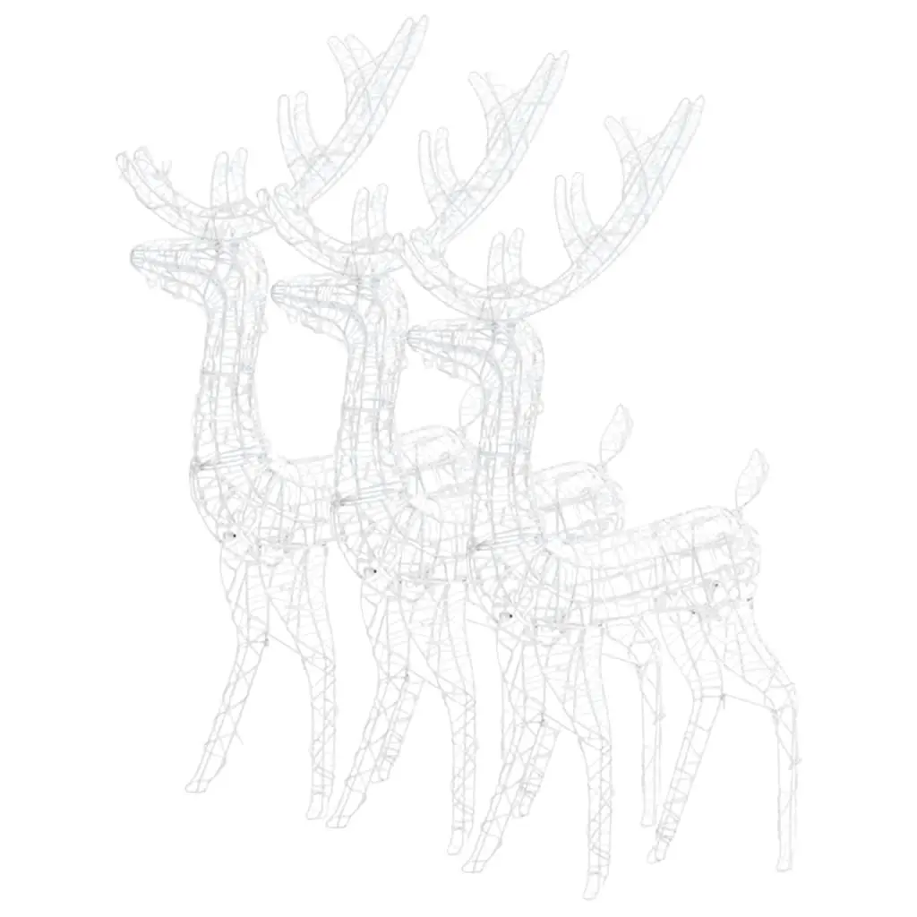 Acrylic Reindeer Christmas Decorations 3 pcs 120 cm Warm White 3154343