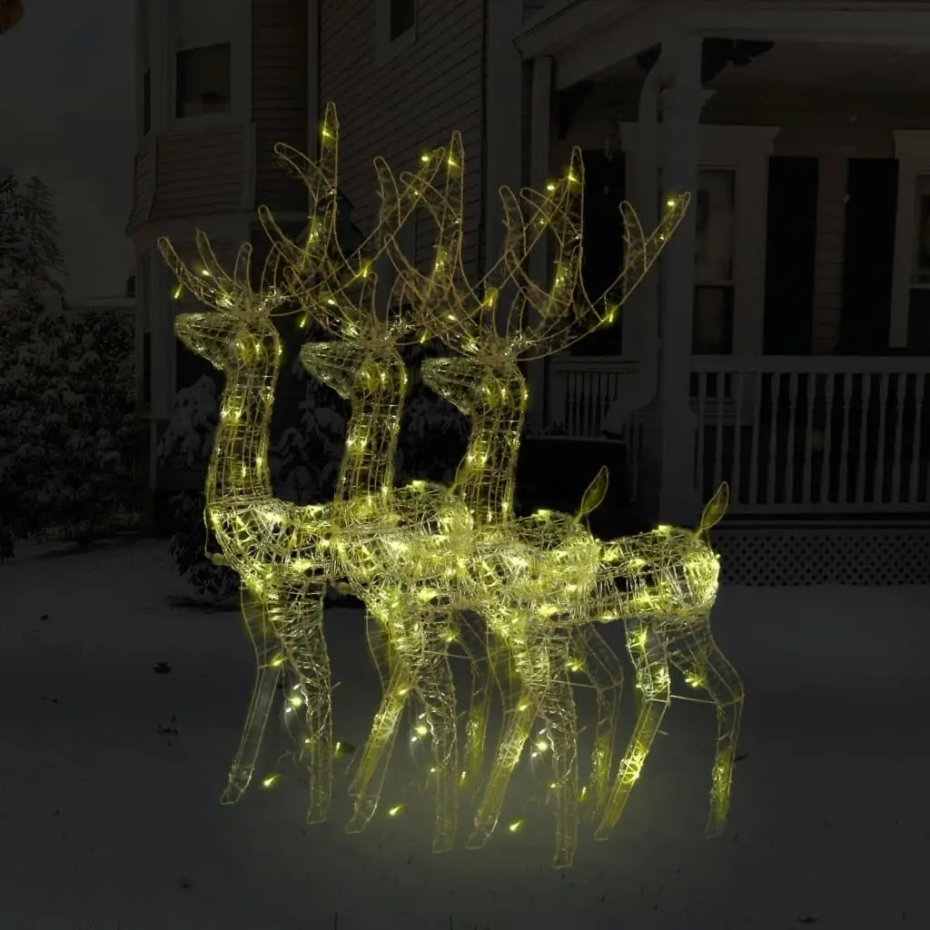 Acrylic Reindeer Christmas Decorations 3 pcs 120 cm Warm White 3154343