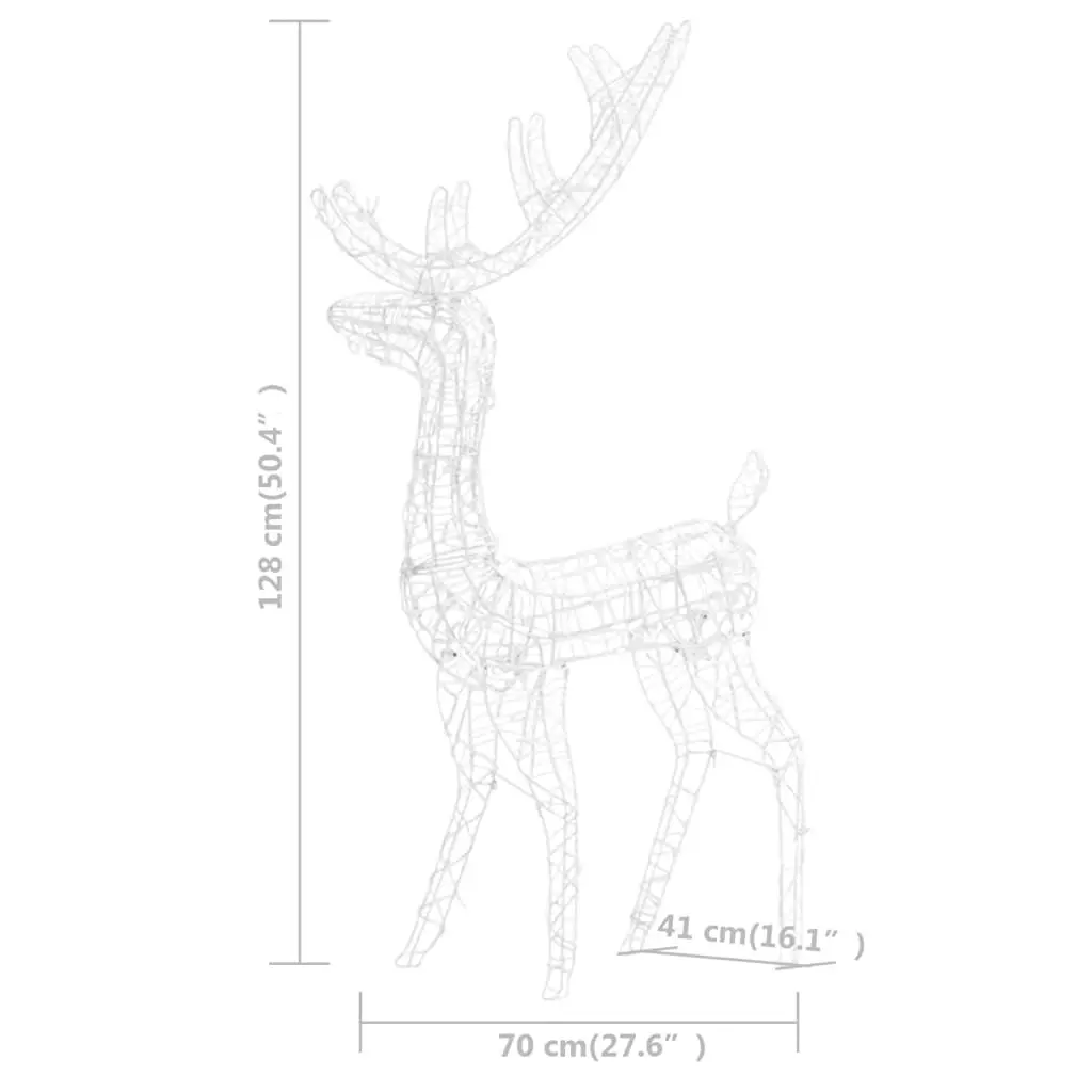 Acrylic Reindeer Family Christmas Decoration 300 LED Blue 329795