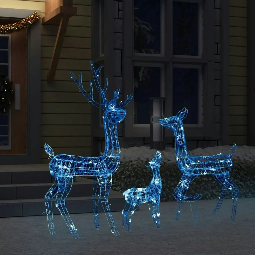 Acrylic Reindeer Family Christmas Decoration 300 LED Blue 329795