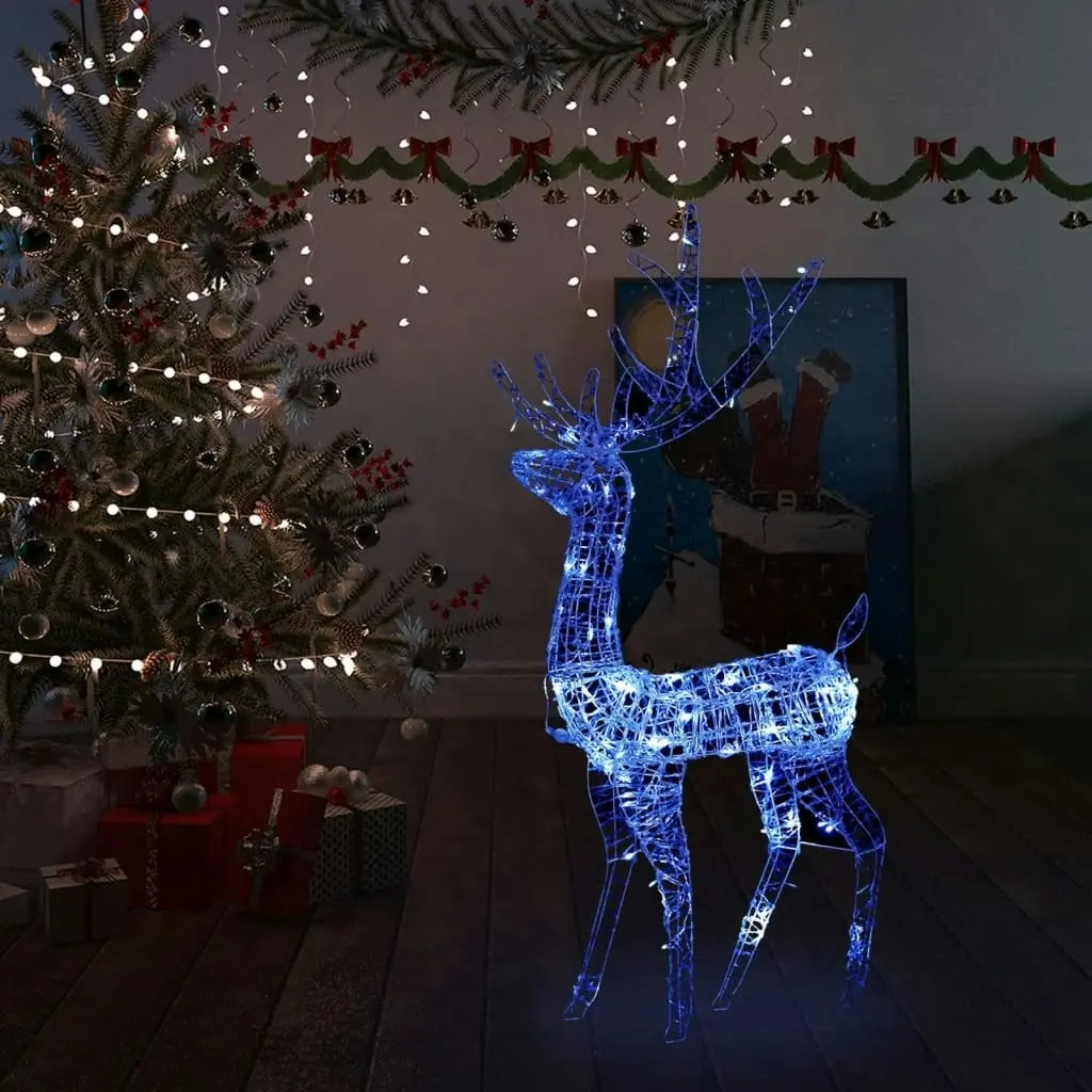 Acrylic Reindeer Christmas Decoration 140 LEDs 120 cm Blue 329783