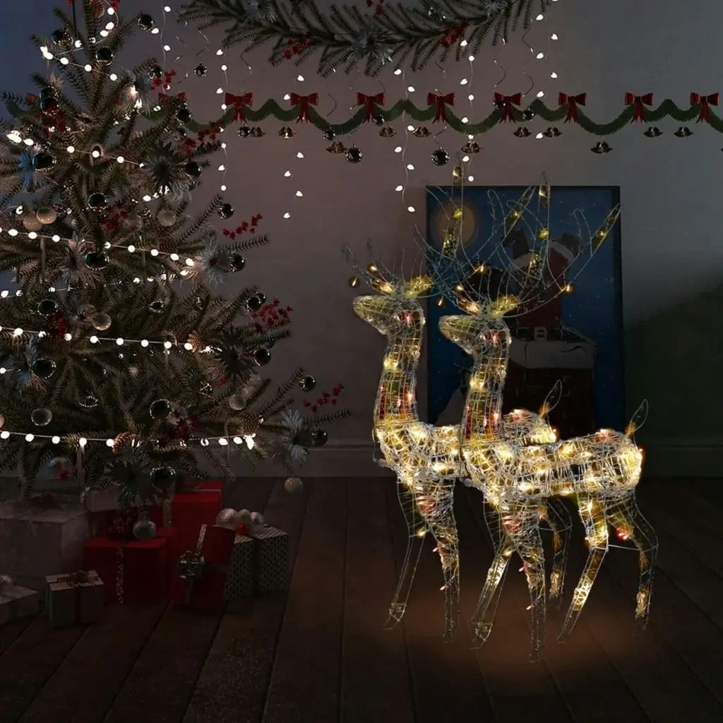 Acrylic Reindeer Christmas Decorations 2 pcs 120cm Multicolour 3154351