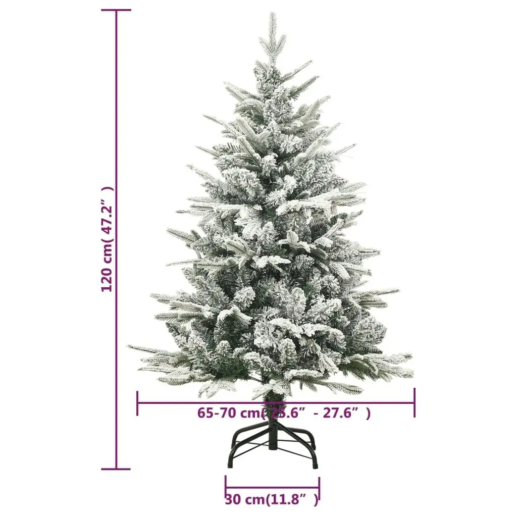 Artificial Christmas Tree LED&Ball Set&Flocked Snow 120cm PVC&PE 3077927