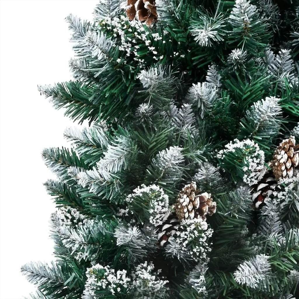 Artificial Christmas Tree LEDs&Pine Cones&White Snow 210 cm 3077446