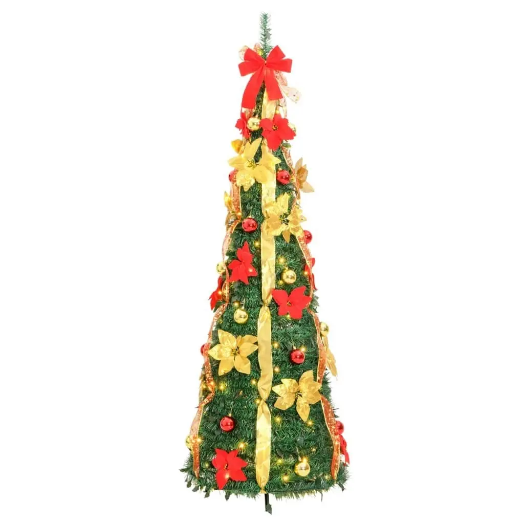 Artificial Christmas Tree Pop-up 100 LEDs Green 150 cm 357761