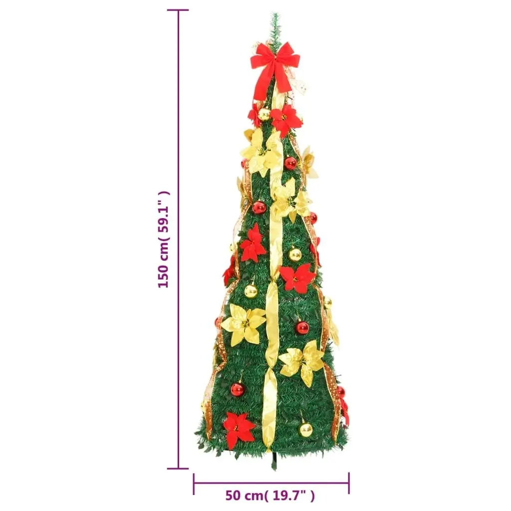 Artificial Christmas Tree Pop-up 100 LEDs Green 150 cm 357761