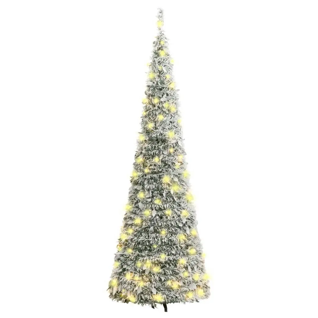 Artificial Christmas Tree Pop-up Flocked Snow 150 LEDs 180 cm 357758