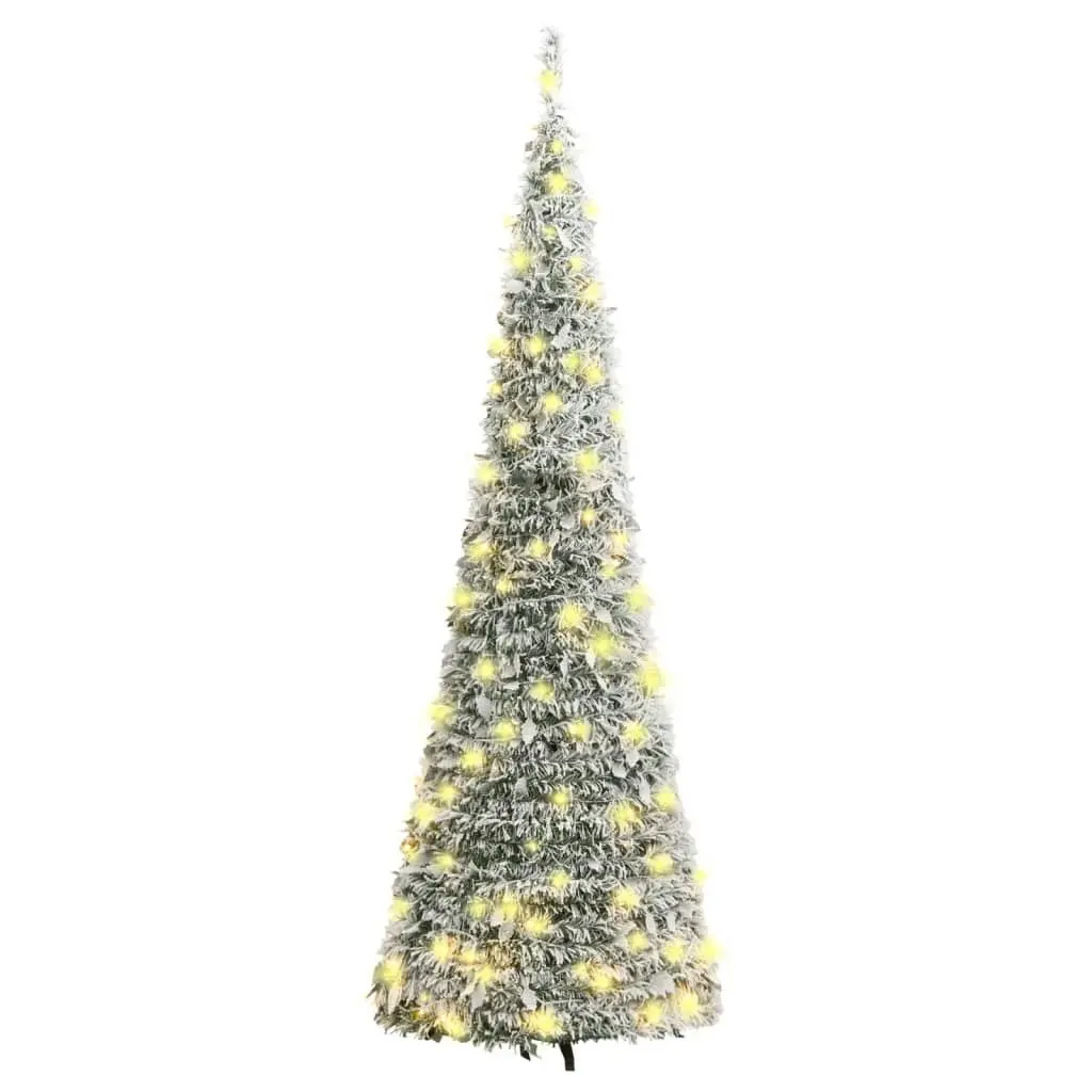 Artificial Christmas Tree Pop-up Flocked Snow 200 LEDs 210 cm 357759