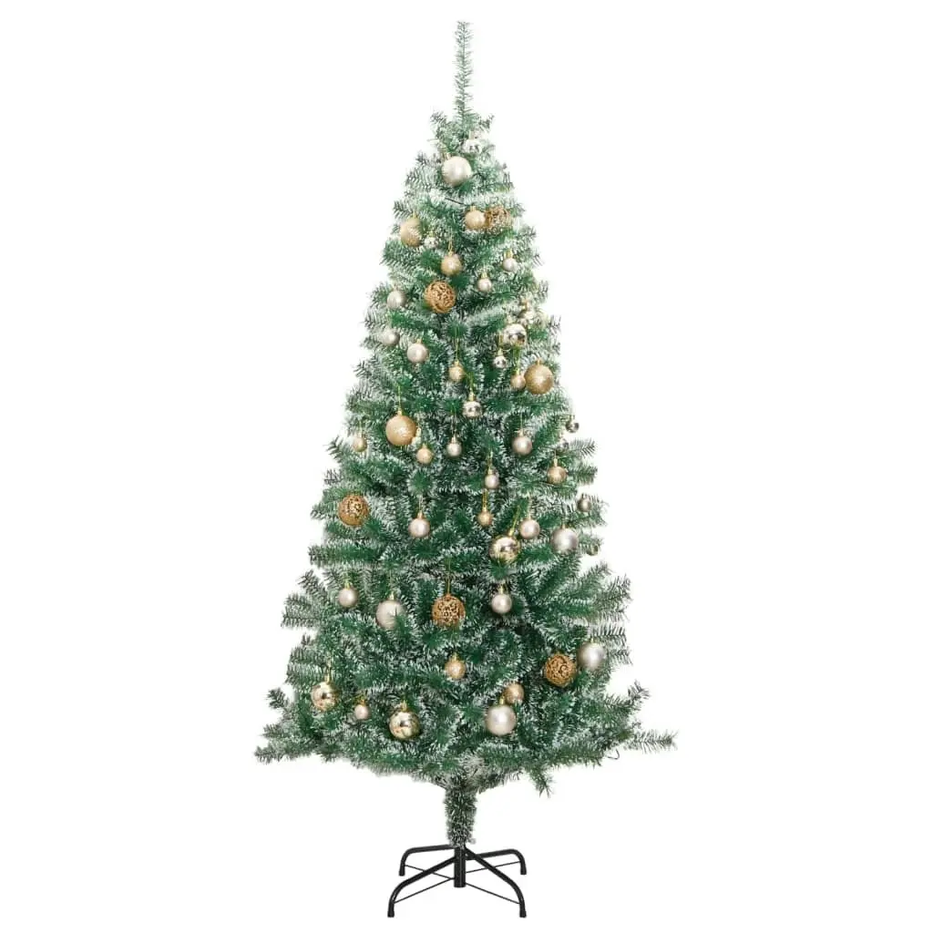 Artificial Christmas Tree with 300 LEDs&Ball Set&Flocked Snow 210 cm 3210144