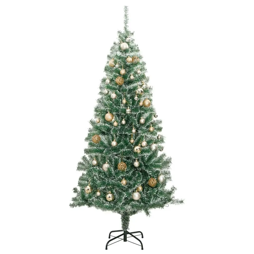 Artificial Christmas Tree with 300 LEDs&Ball Set&Flocked Snow 180 cm 3210143