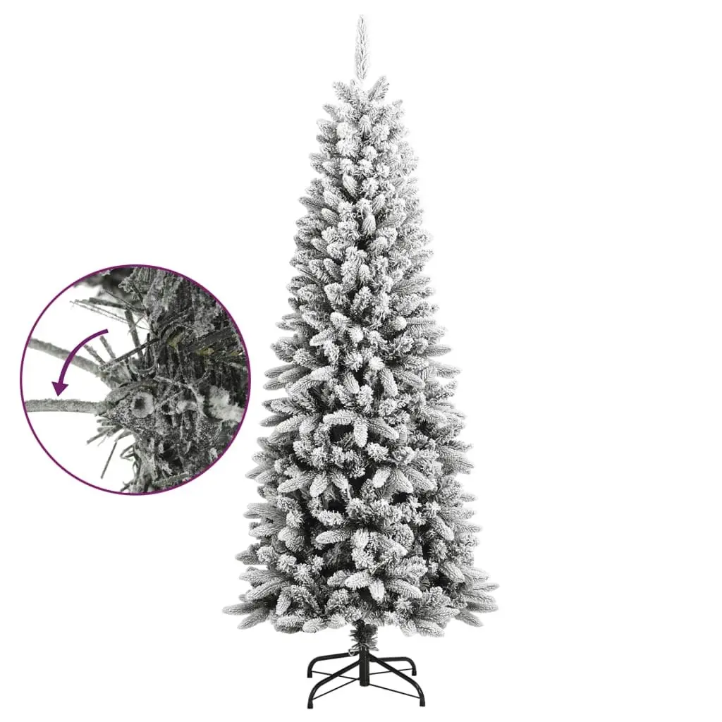 Artificial Christmas Tree with Flocked Snow 180 cm PVC&PE 345190