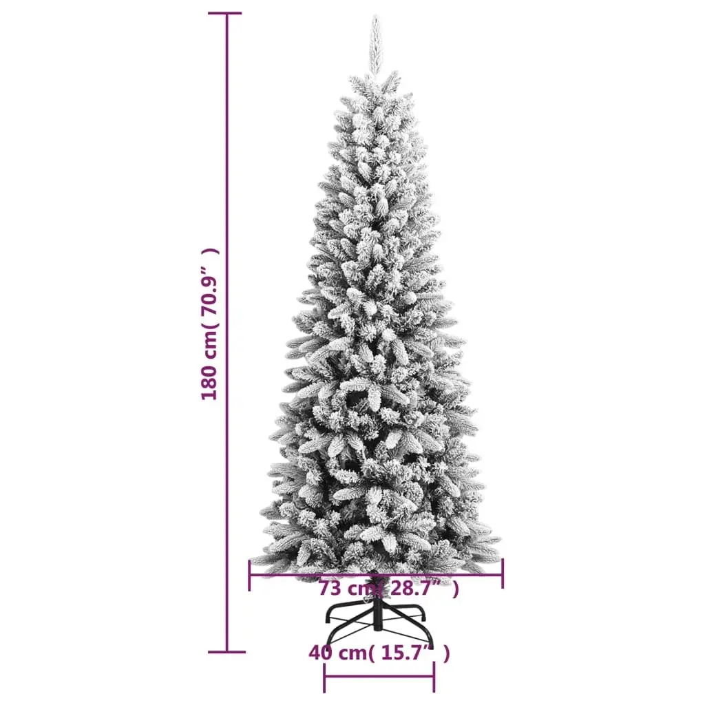 Artificial Christmas Tree with Flocked Snow 180 cm PVC&PE 345190